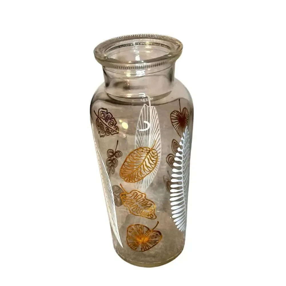 Vintage Cresca 1956 Pascall Sweets Candy MCM Gold Apothecary Jar Leaf (No Lid)